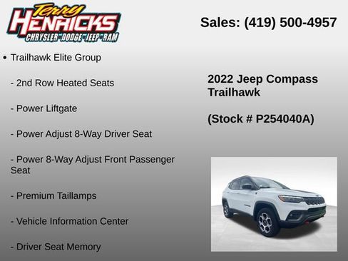 Used 2022 Jeep Compass Trailhawk w/ Trailhawk Elite Group AWD/4WD image 23
