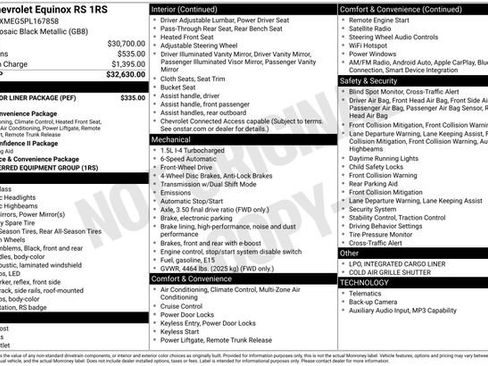 Certified 2023 Chevrolet Equinox RS w/ LPO, Floor Liner Package FWD image 37