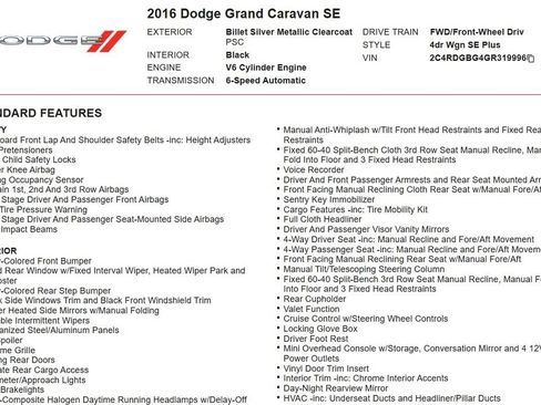 Used 2016 Dodge Grand Caravan SE FWD image 16