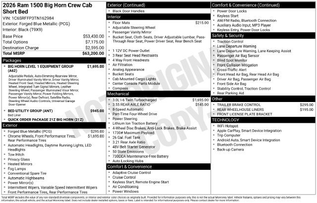 Certified 2026 RAM 1500 Big Horn AWD/4WD image 9