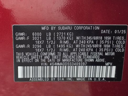 Certified 2025 Subaru Ascent Premium AWD/4WD image 31