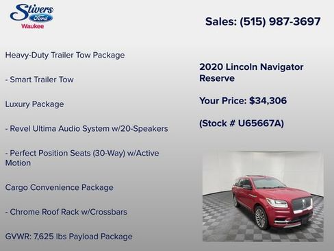 Used 2020 Lincoln Navigator Reserve w/ Luxury Package AWD/4WD image 16