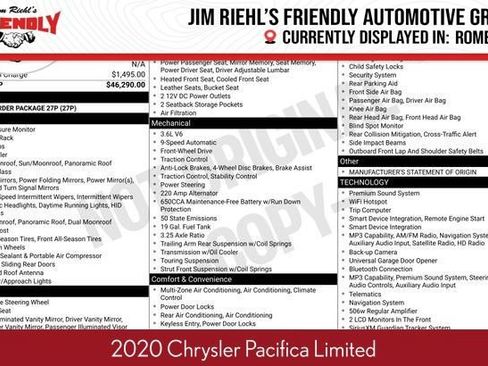 Used 2020 Chrysler Pacifica Limited FWD image 1