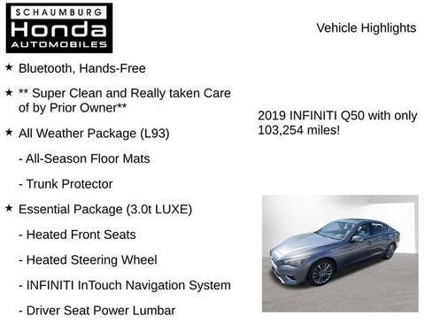 Used 2019 INFINITI Q50 Luxe w/ Essential Package (3.0T Luxe) AWD/4WD image 7