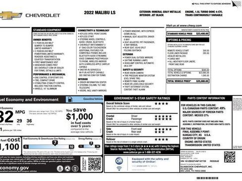 Used 2022 Chevrolet Malibu LS w/ LPO, Floor Liner Package image 53