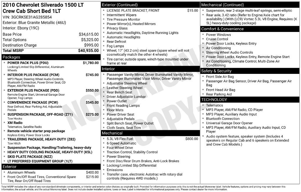 Used 2010 Chevrolet Silverado 1500 LT w/ Power Pack Plus AWD/4WD image 4