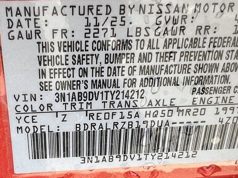 New 2026 Nissan Sentra SR w/ Floor Mat Package FWD image 17