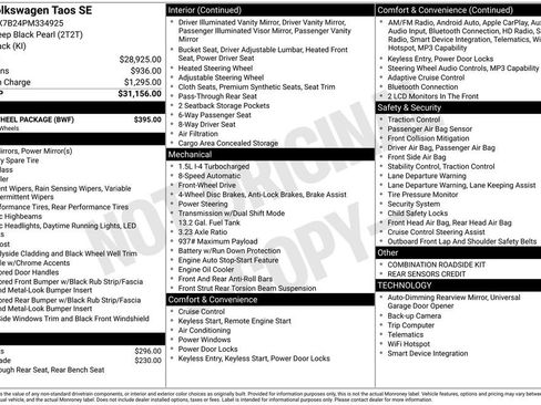Used 2023 Volkswagen Taos SE w/ Black Wheel Package FWD image 2