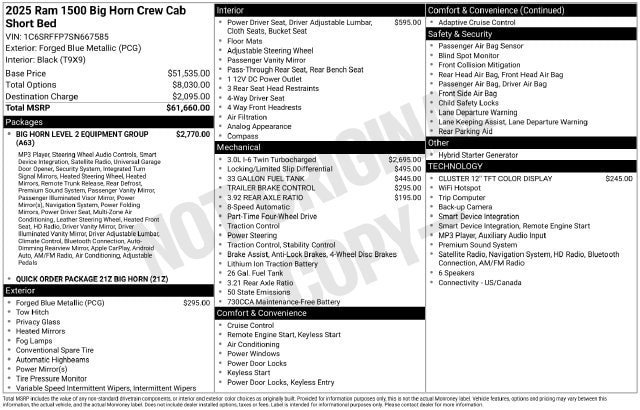 Used 2025 RAM 1500 Big Horn AWD/4WD image 33