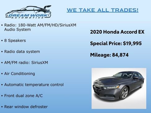 Used 2020 Honda Accord EX image 2