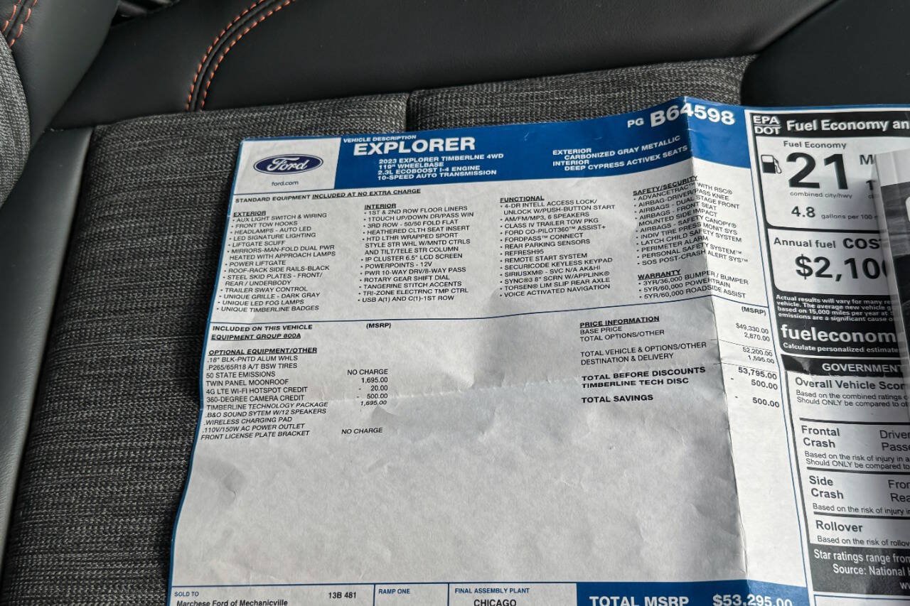 Used 2023 Ford Explorer Timberline w/ Timberline Technology Package AWD/4WD image 39