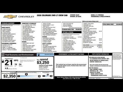 New 2026 Chevrolet Colorado Z71 w/ Technology Package AWD/4WD image 3