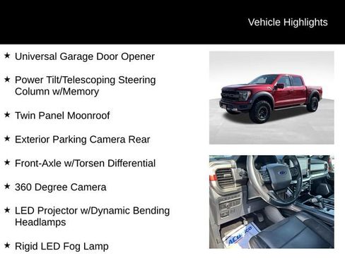 Used 2022 Ford F150 Raptor w/ Equipment Group 801A High AWD/4WD image 15
