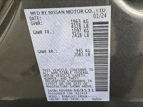 Certified 2024 Nissan Altima 2.5 SV FWD image 33