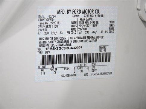 Certified 2024 Ford Explorer ST w/ Equipment Group 401A image 25