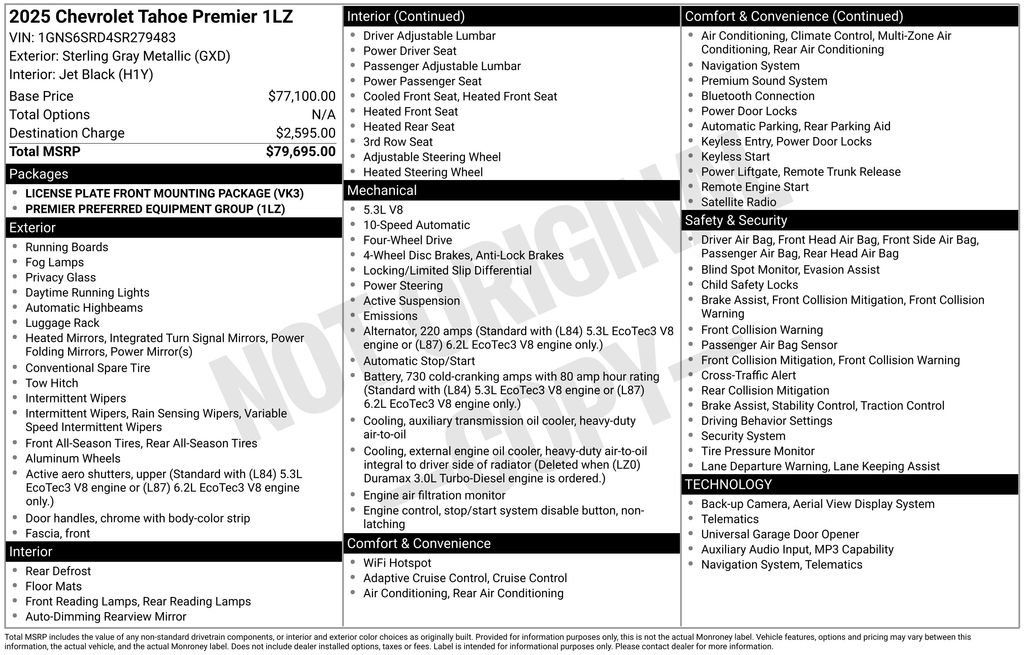 Certified 2025 Chevrolet Tahoe Premier AWD/4WD image 2
