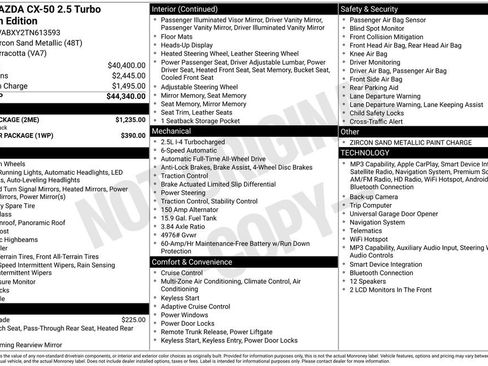 New 2026 MAZDA CX-50 Meridian Edition w/ Apex Package AWD/4WD image 38