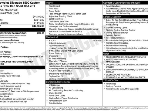 Used 2021 Chevrolet Silverado 1500 Custom Trail Boss w/ Safety Confidence Package AWD/4WD image 5