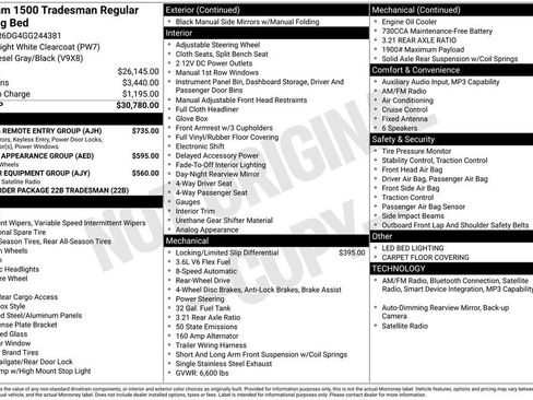 Used 2016 RAM 1500 Tradesman w/ Power & Remote Entry Group RWD image 6