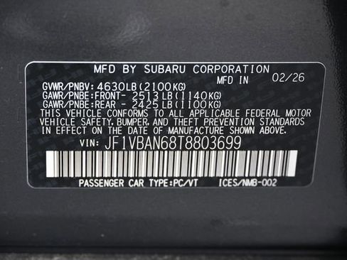 New 2026 Subaru WRX Limited AWD/4WD image 20