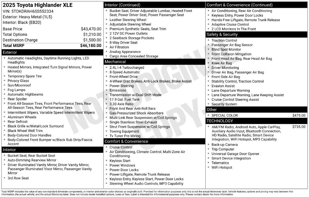 Used 2025 Toyota Highlander XLE FWD image 30