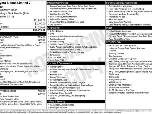 Used 2024 Toyota Sienna Limited AWD/4WD image 5