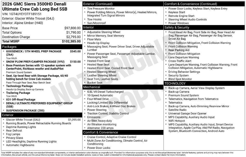 Used 2026 GMC Sierra 3500 Denali Ultimate AWD/4WD image 4