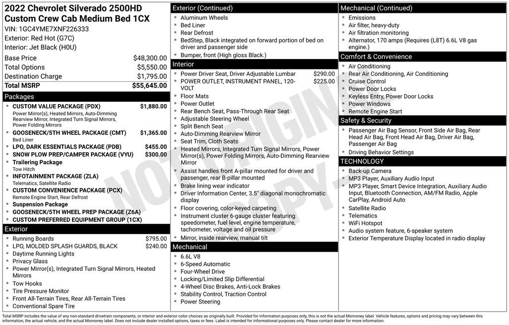 Used 2022 Chevrolet Silverado 2500 Custom w/ Custom Value Package AWD/4WD image 39