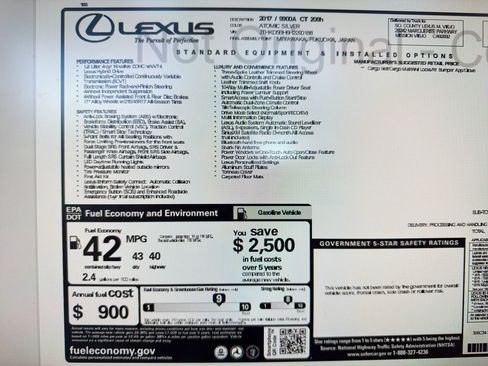 Used 2017 Lexus CT 200h w/ Accessory Package 2 FWD image 25