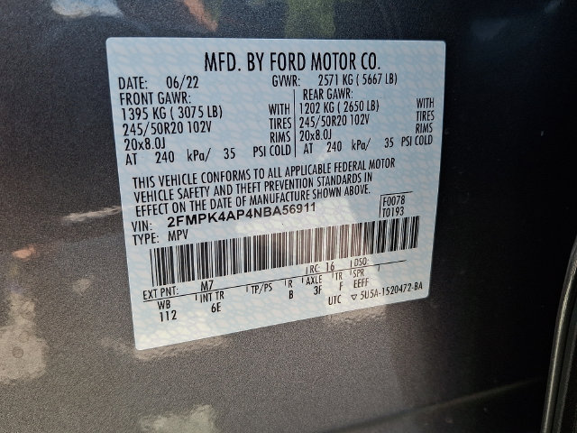 Used 2022 Ford Edge ST w/ Equipment Group 401A AWD/4WD image 27
