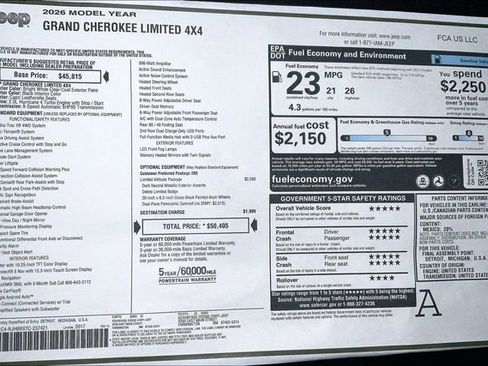 New 2026 Jeep Grand Cherokee Limited AWD/4WD image 22