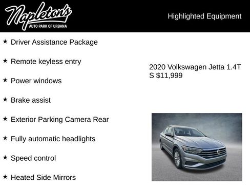 Used 2020 Volkswagen Jetta S w/ Driver Assistance Package image 3