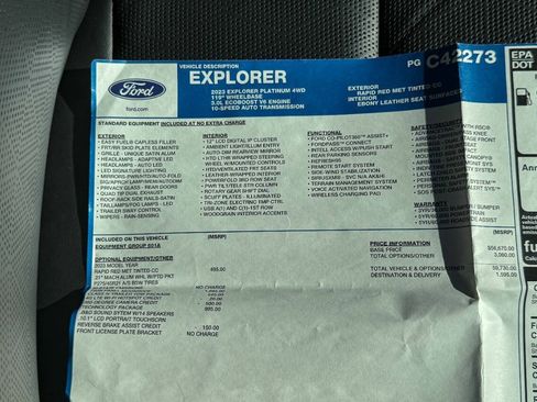 Used 2023 Ford Explorer Platinum w/ Technology Package AWD/4WD image 35