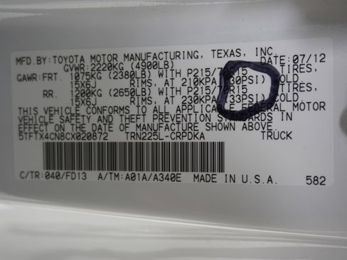 Used 2012 Toyota Tacoma 2WD Access Cab w/ SR5 Pkg image 28