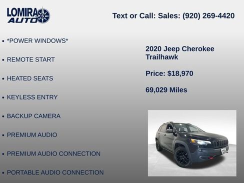 Used 2020 Jeep Cherokee Trailhawk w/ Comfort & Convenience Group AWD/4WD image 27