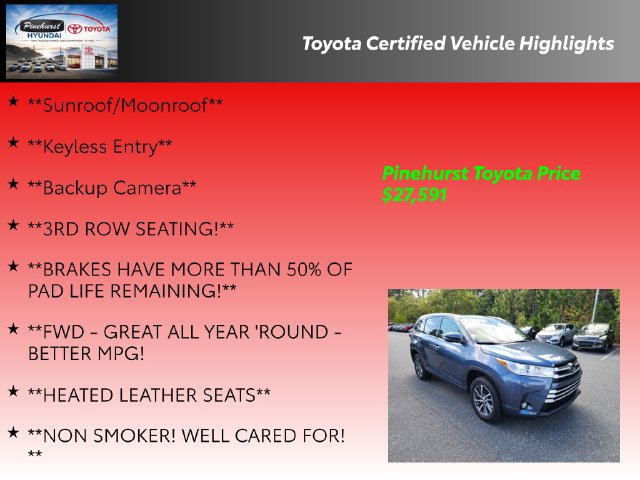Used 2017 Toyota Highlander XLE w/ Carpet Mat Package FWD image 36