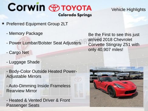 Used 2018 Chevrolet Corvette Stingray Coupe RWD image 4