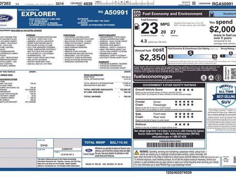 Used 2024 Ford Explorer ST-Line w/ Class IV Trailer Tow Package AWD/4WD image 1