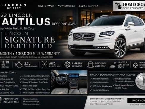 Certified 2023 Lincoln Nautilus Reserve w/ Equipment Group 201A AWD/4WD image 3
