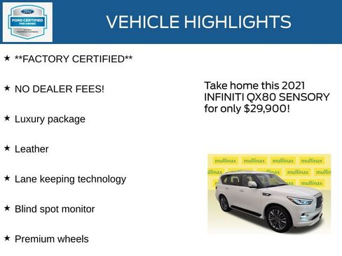 Used 2021 INFINITI QX80 Sensory w/ Cargo Package AWD/4WD image 12
