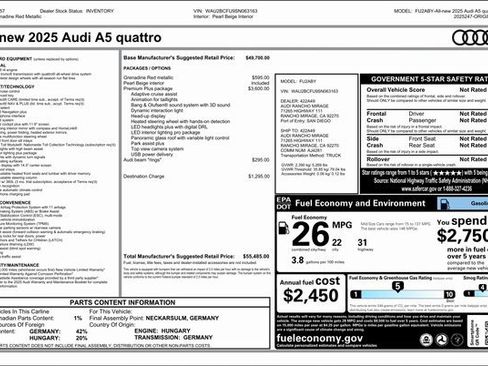 New 2025 Audi A5 2.0T Premium Plus image 31