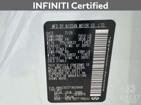 Certified 2026 INFINITI QX80 Autograph w/ Premium Cargo Package image 32