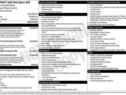 Used 2017 INFINITI Q60 Red Sport 400 image 43