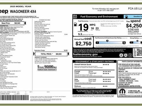 New 2025 Jeep Wagoneer 4WD w/ Convenience Group I image 1