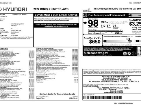 Used 2022 Hyundai Ioniq 5 Limited w/ Cargo Package image 6