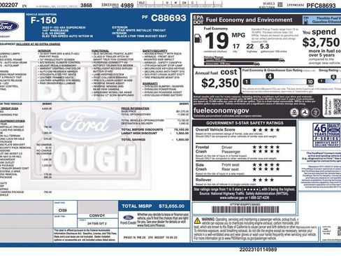 Used 2023 Ford F150 Lariat w/ Equipment Group 502A High AWD/4WD image 4