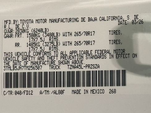 New 2026 Toyota Tacoma TRD Off-Road AWD/4WD image 16