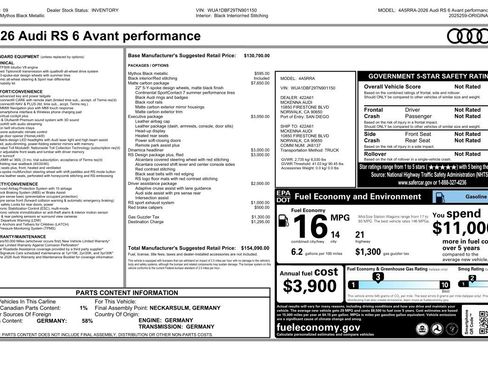 New 2026 Audi RS 6 performance image 16