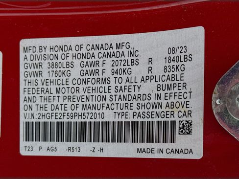 Certified 2023 Honda Civic Sport image 29