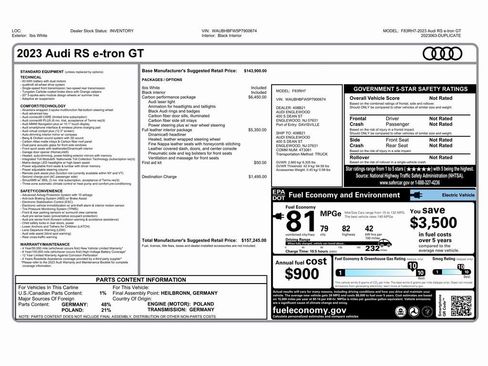 Used 2023 Audi RS e-tron GT w/ Carbon Performance Package image 2